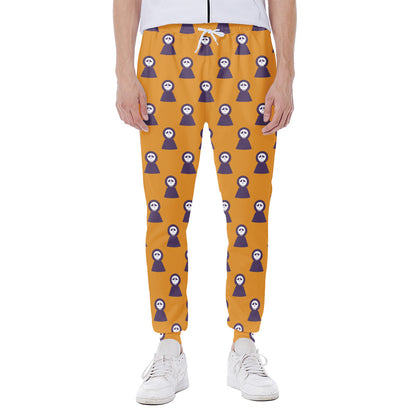Halloween Grim Reaper Pattern Print Scuba Joggers
