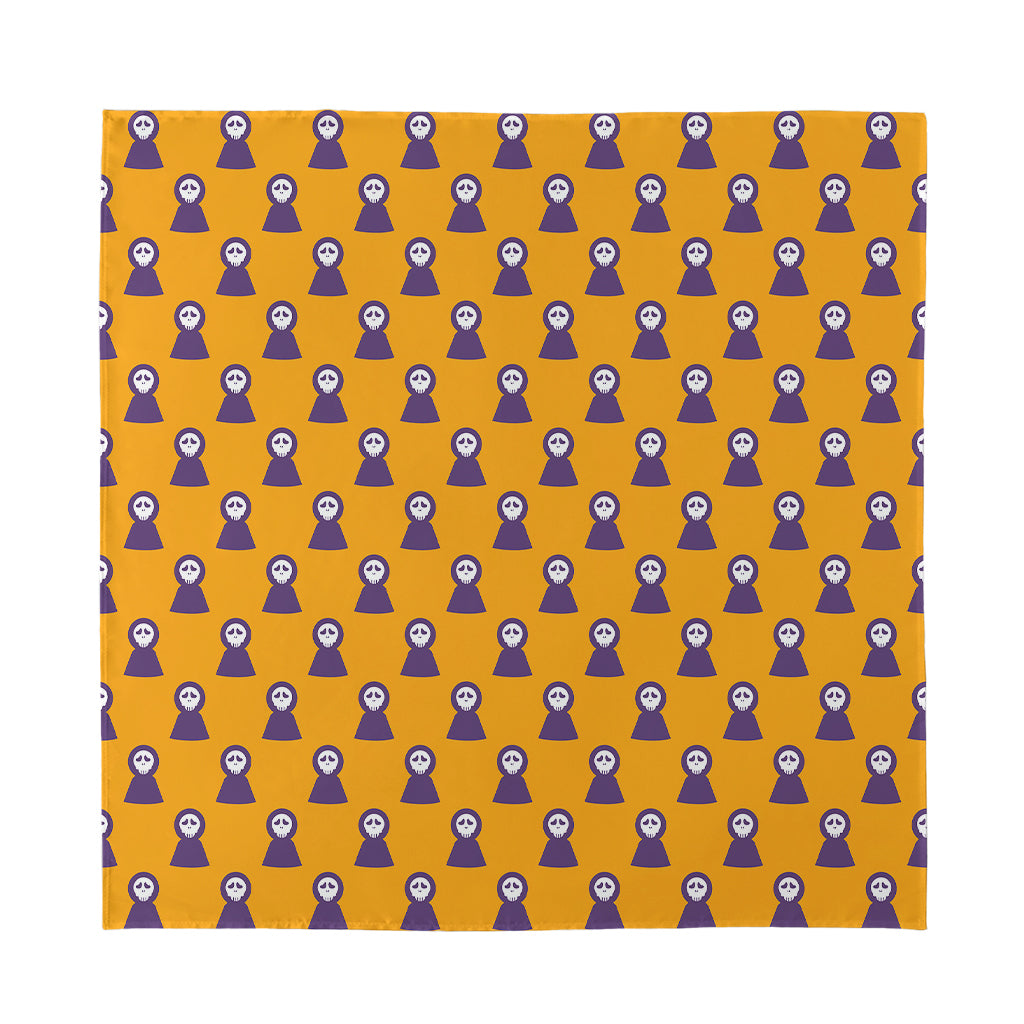 Halloween Grim Reaper Pattern Print Silk Bandana