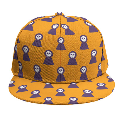 Halloween Grim Reaper Pattern Print Snapback Cap