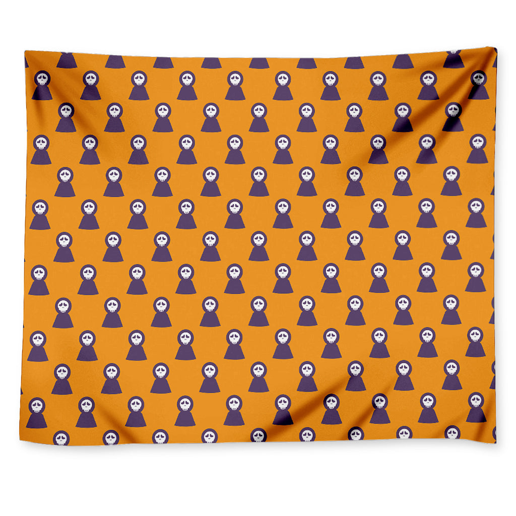 Halloween Grim Reaper Pattern Print Tapestry