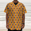 Halloween Grim Reaper Pattern Print Textured Short Sleeve Shirt