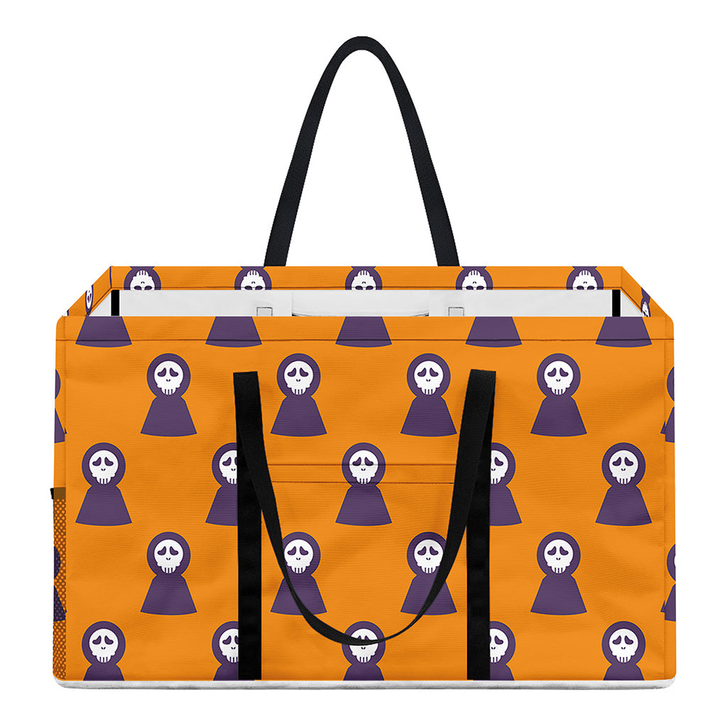 Halloween Grim Reaper Pattern Print Utility Tote Bag