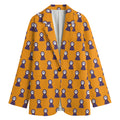 Halloween Grim Reaper Pattern Print Women's Cotton Blazer