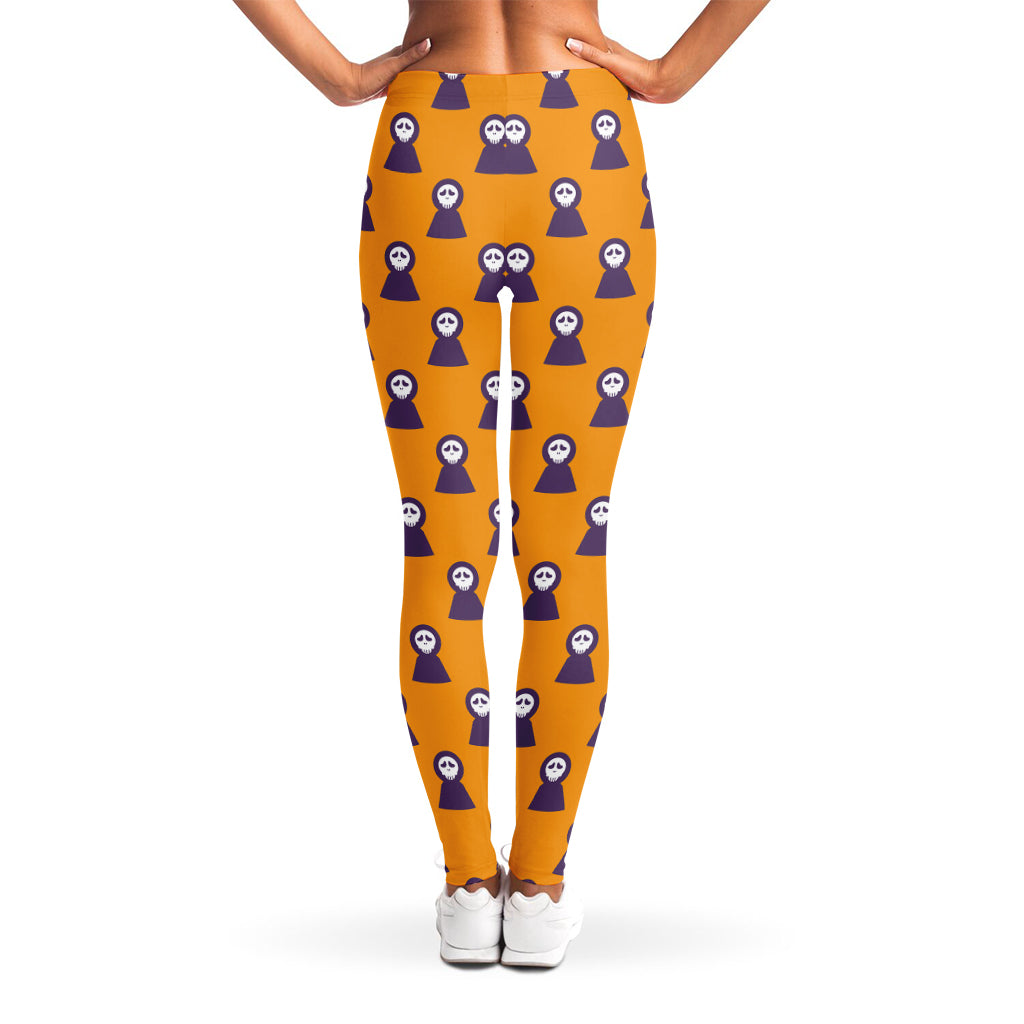 Halloween Grim Reaper Pattern Print Women's Leggings
