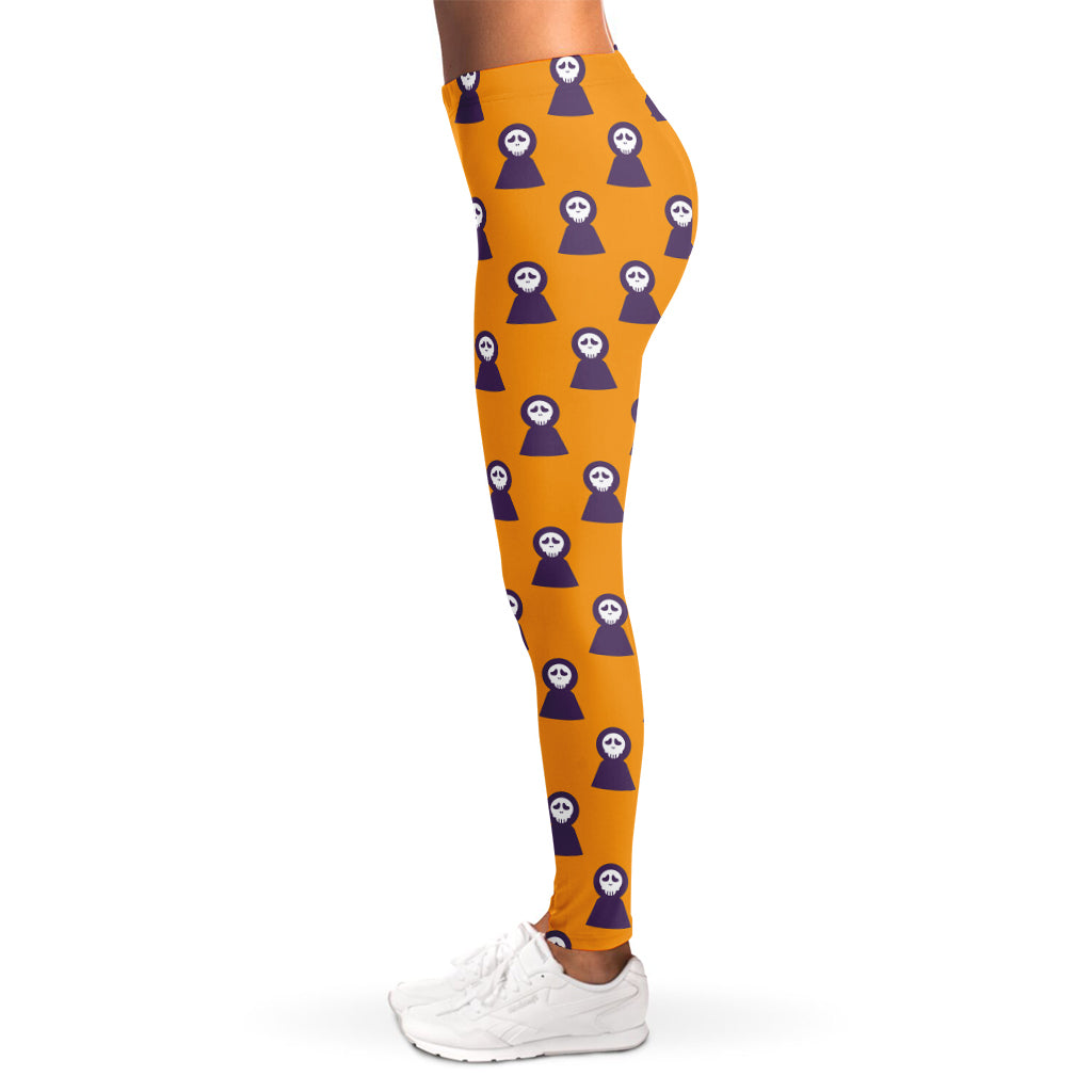 Halloween Grim Reaper Pattern Print Women's Leggings