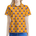 Halloween Grim Reaper Pattern Print Women's Polo Shirt