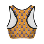 Halloween Grim Reaper Pattern Print Women's Sports Bra