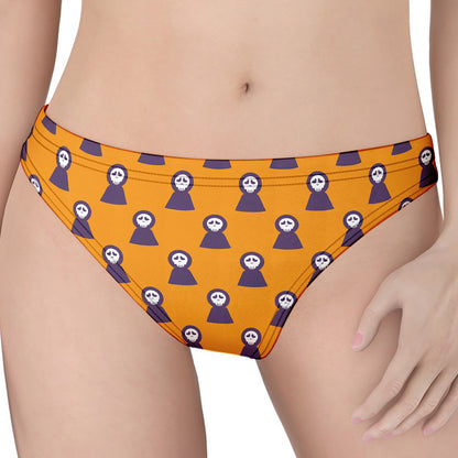 Halloween Grim Reaper Pattern Print Women's Thong
