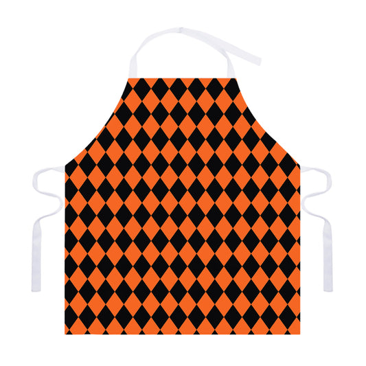 Halloween Harlequin Pattern Print Adjustable Apron