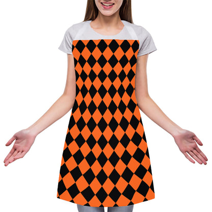 Halloween Harlequin Pattern Print Adjustable Apron