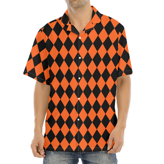 Halloween Harlequin Pattern Print Aloha Shirt