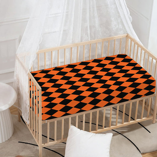 Halloween Harlequin Pattern Print Baby Crib Sheet