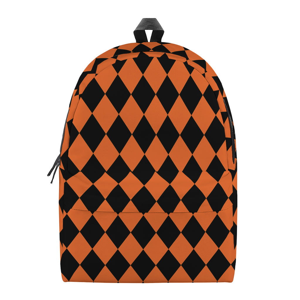 Halloween Harlequin Pattern Print Backpack