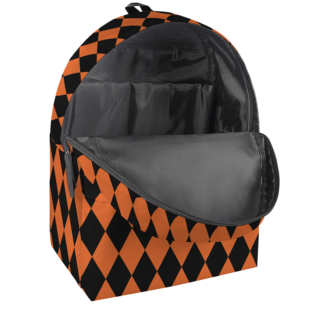 Halloween Harlequin Pattern Print Backpack