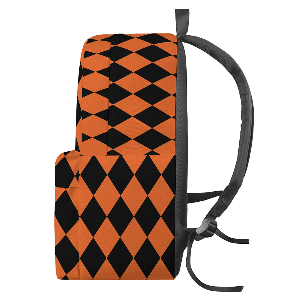 Halloween Harlequin Pattern Print Backpack