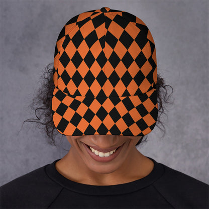 Halloween Harlequin Pattern Print Baseball Cap