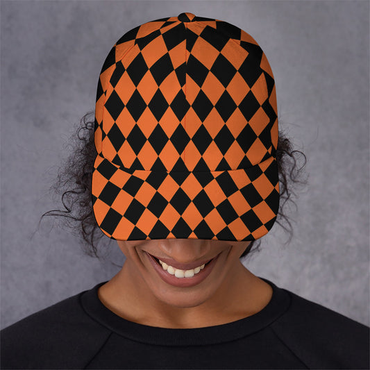 Halloween Harlequin Pattern Print Baseball Cap