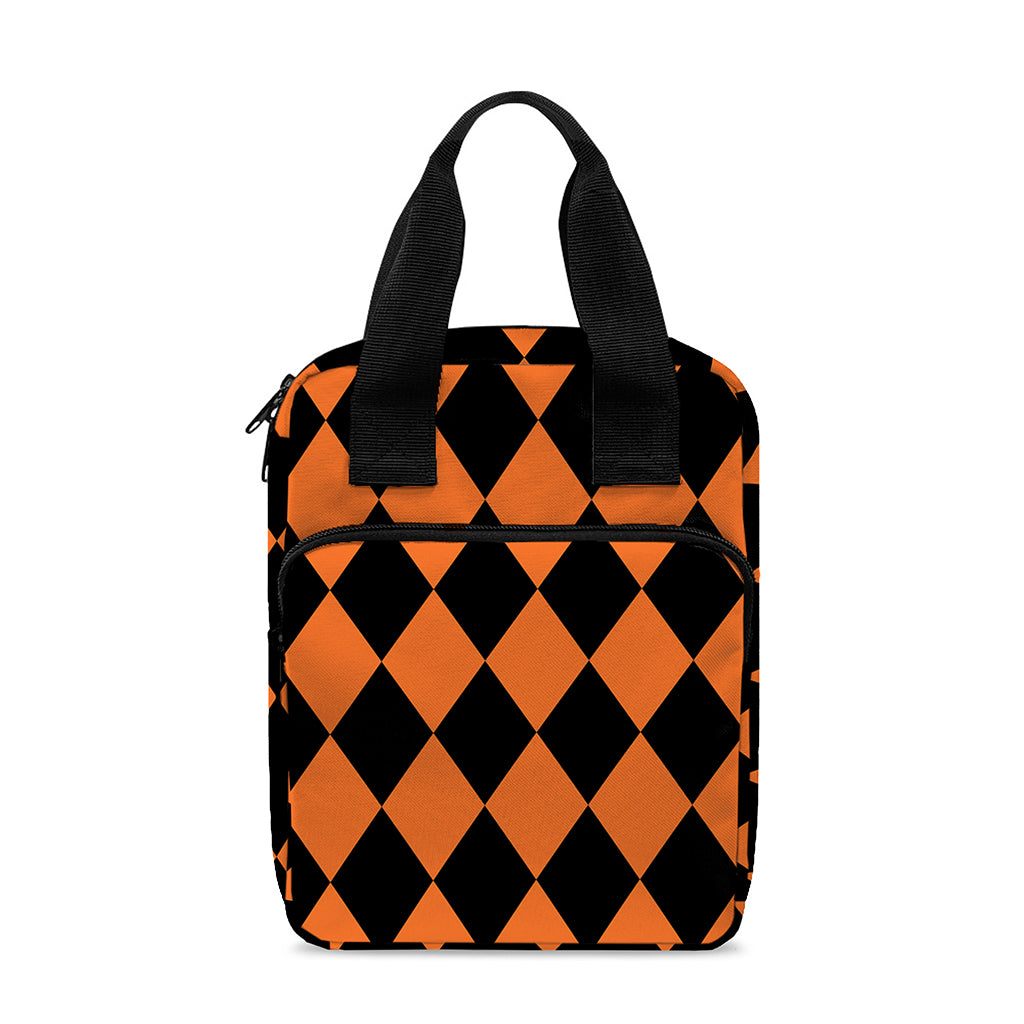 Halloween Harlequin Pattern Print Bible Tote Bag