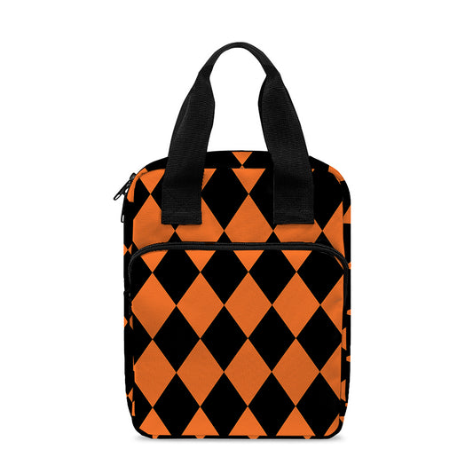 Halloween Harlequin Pattern Print Bible Tote Bag