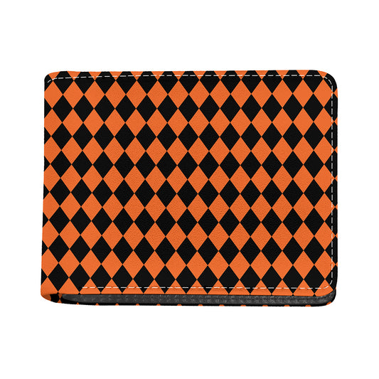 Halloween Harlequin Pattern Print Bifold Wallet