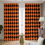 Halloween Harlequin Pattern Print Blackout Pencil Pleat Curtains