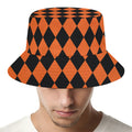 Halloween Harlequin Pattern Print Bucket Hat