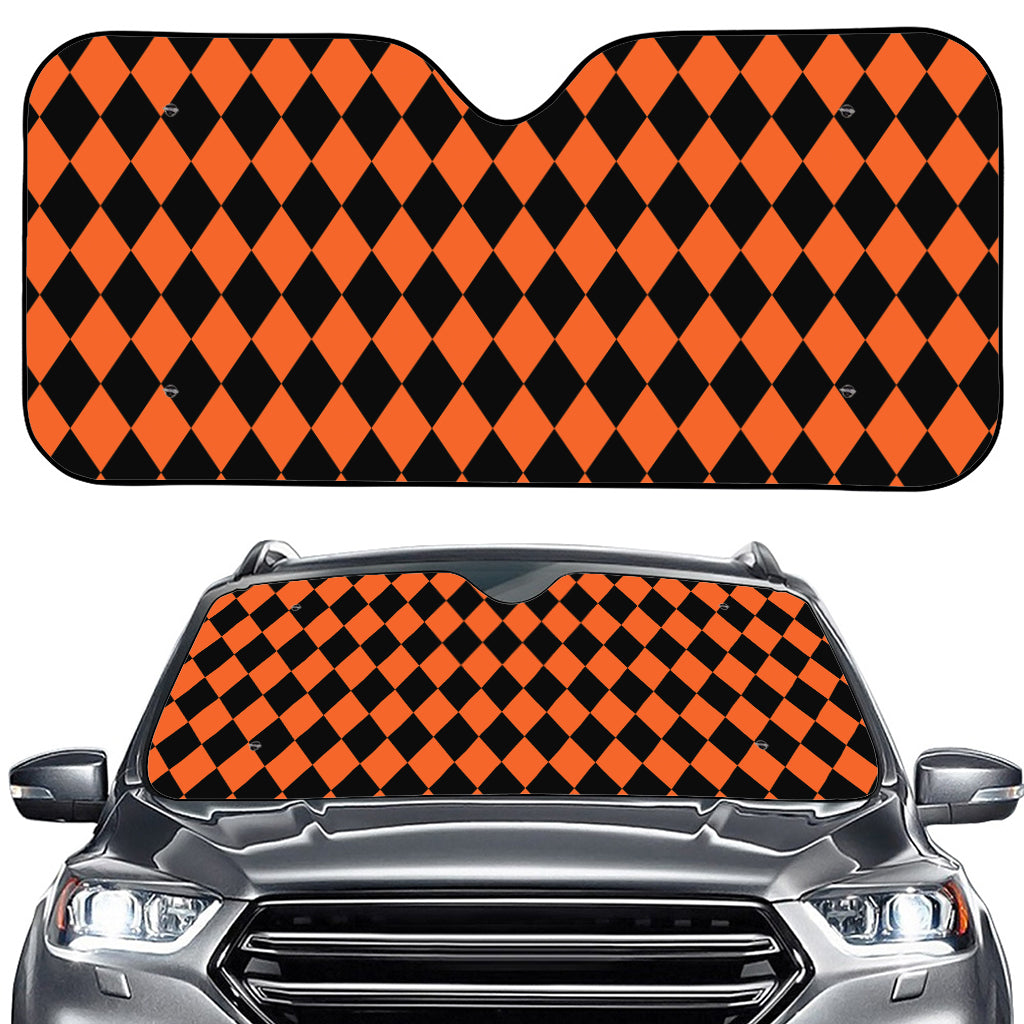 Halloween Harlequin Pattern Print Car Windshield Sun Shade