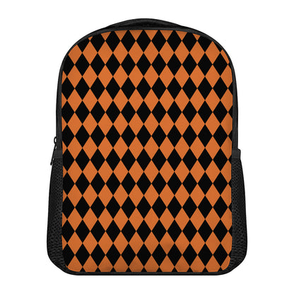 Halloween Harlequin Pattern Print Casual Backpack