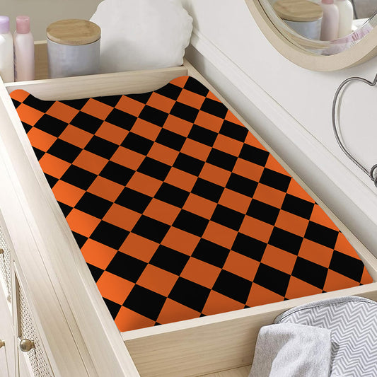 Halloween Harlequin Pattern Print Changing Pad Cover