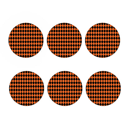 Halloween Harlequin Pattern Print Coaster Set