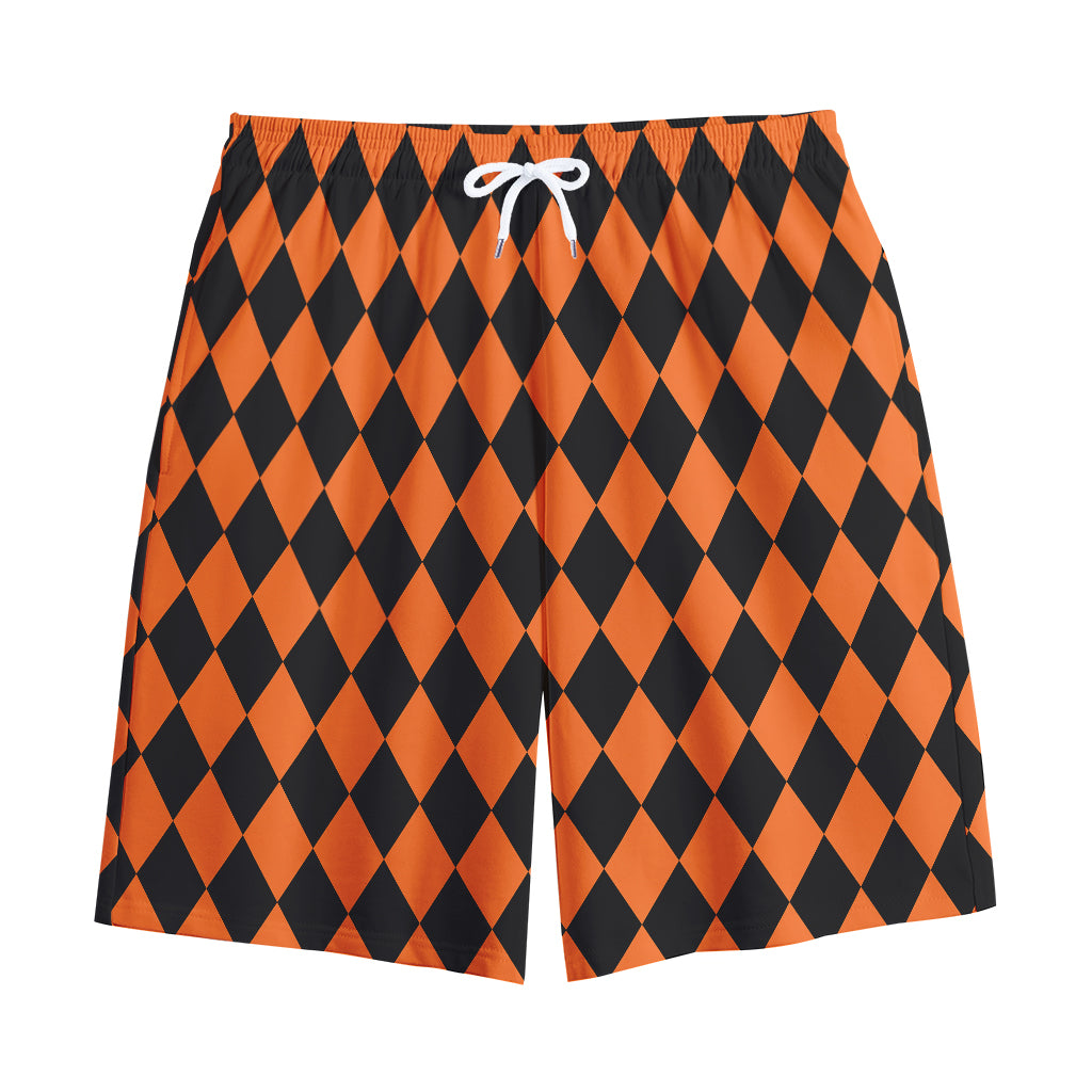 Halloween Harlequin Pattern Print Cotton Shorts