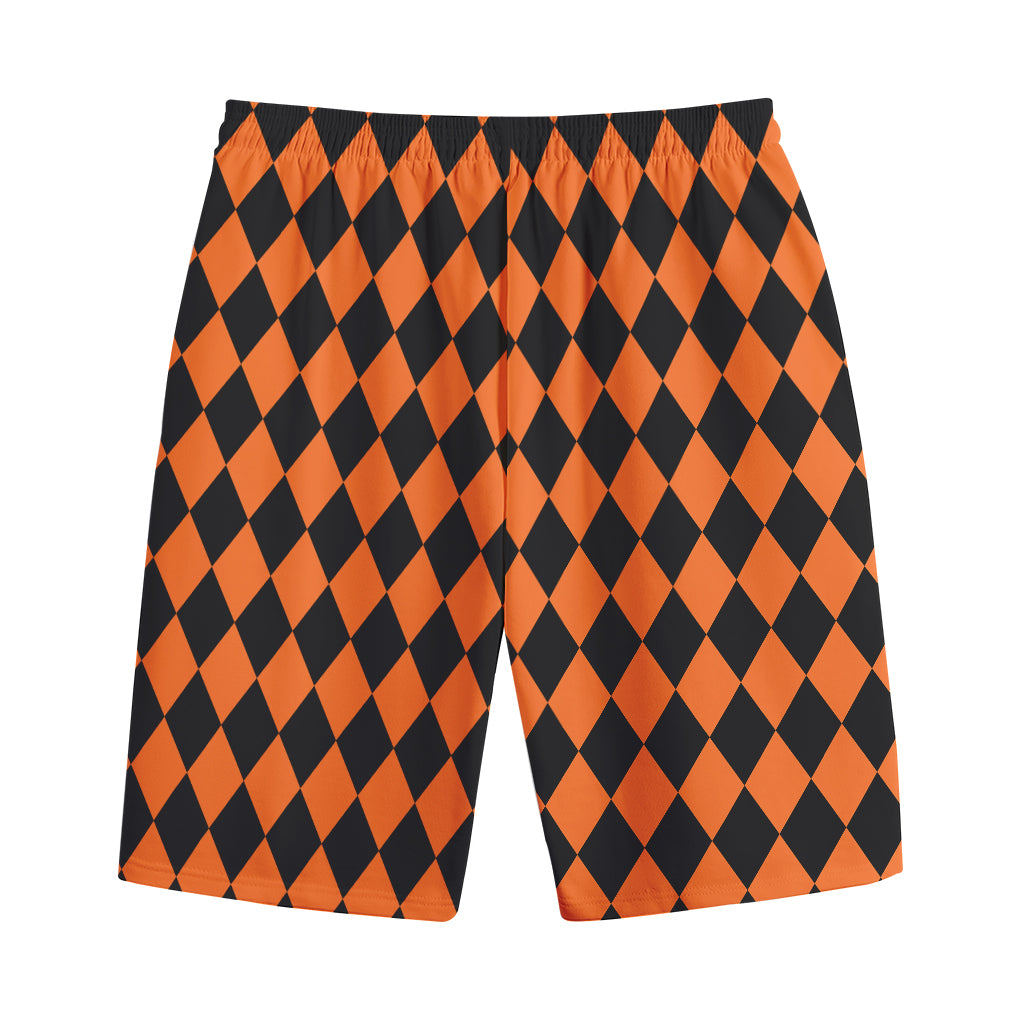 Halloween Harlequin Pattern Print Cotton Shorts