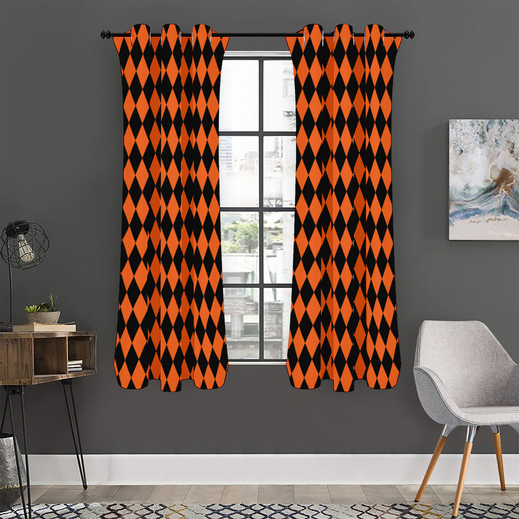 Halloween Harlequin Pattern Print Curtain