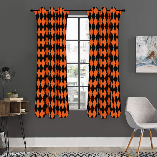 Halloween Harlequin Pattern Print Curtain