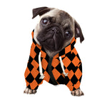 Halloween Harlequin Pattern Print Dog Zip Up Hoodie