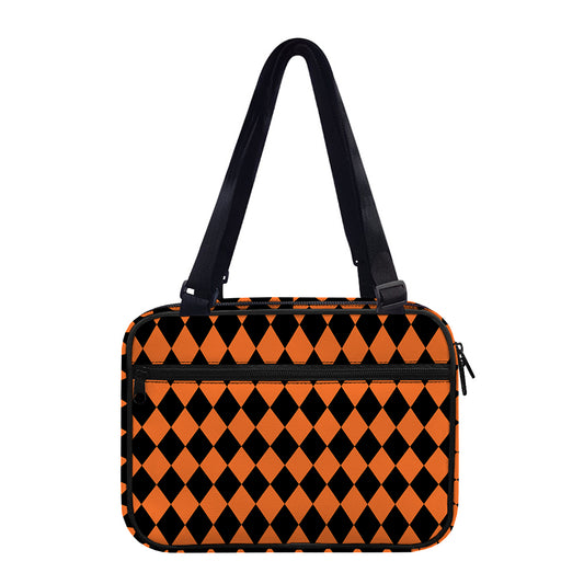 Halloween Harlequin Pattern Print Double Strap Bible Bag