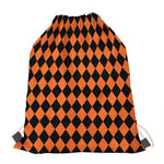 Halloween Harlequin Pattern Print Drawstring Bag