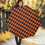 Halloween Harlequin Pattern Print Foldable Umbrella