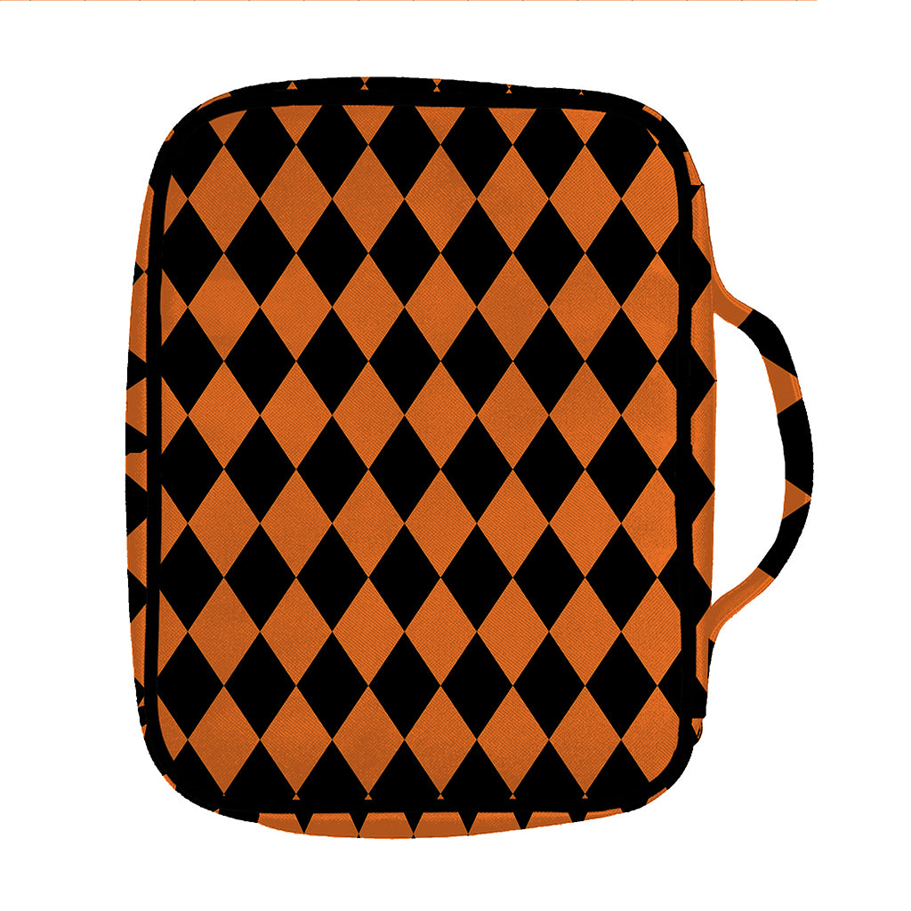 Halloween Harlequin Pattern Print Front Pocket Bible Bag