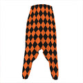 Halloween Harlequin Pattern Print Hammer Pants