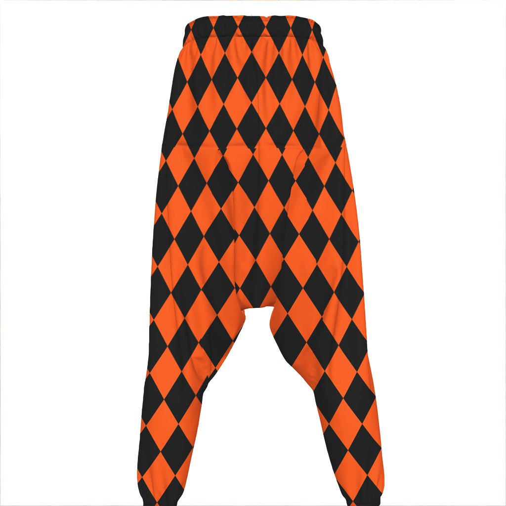 Halloween Harlequin Pattern Print Hammer Pants