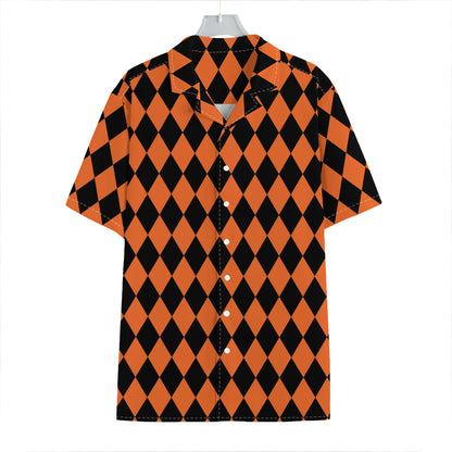 Halloween Harlequin Pattern Print Hawaiian Shirt