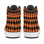 Halloween Harlequin Pattern Print High Top Leather Sneakers