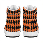 Halloween Harlequin Pattern Print High Top Leather Sneakers