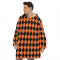 Halloween Harlequin Pattern Print Hoodie Blanket