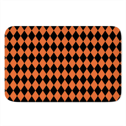 Halloween Harlequin Pattern Print Indoor Door Mat