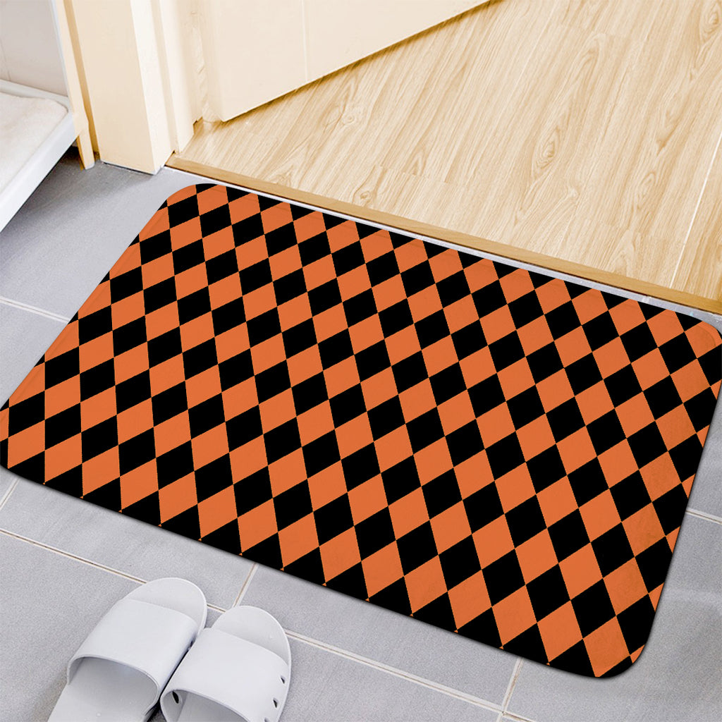 Halloween Harlequin Pattern Print Indoor Door Mat