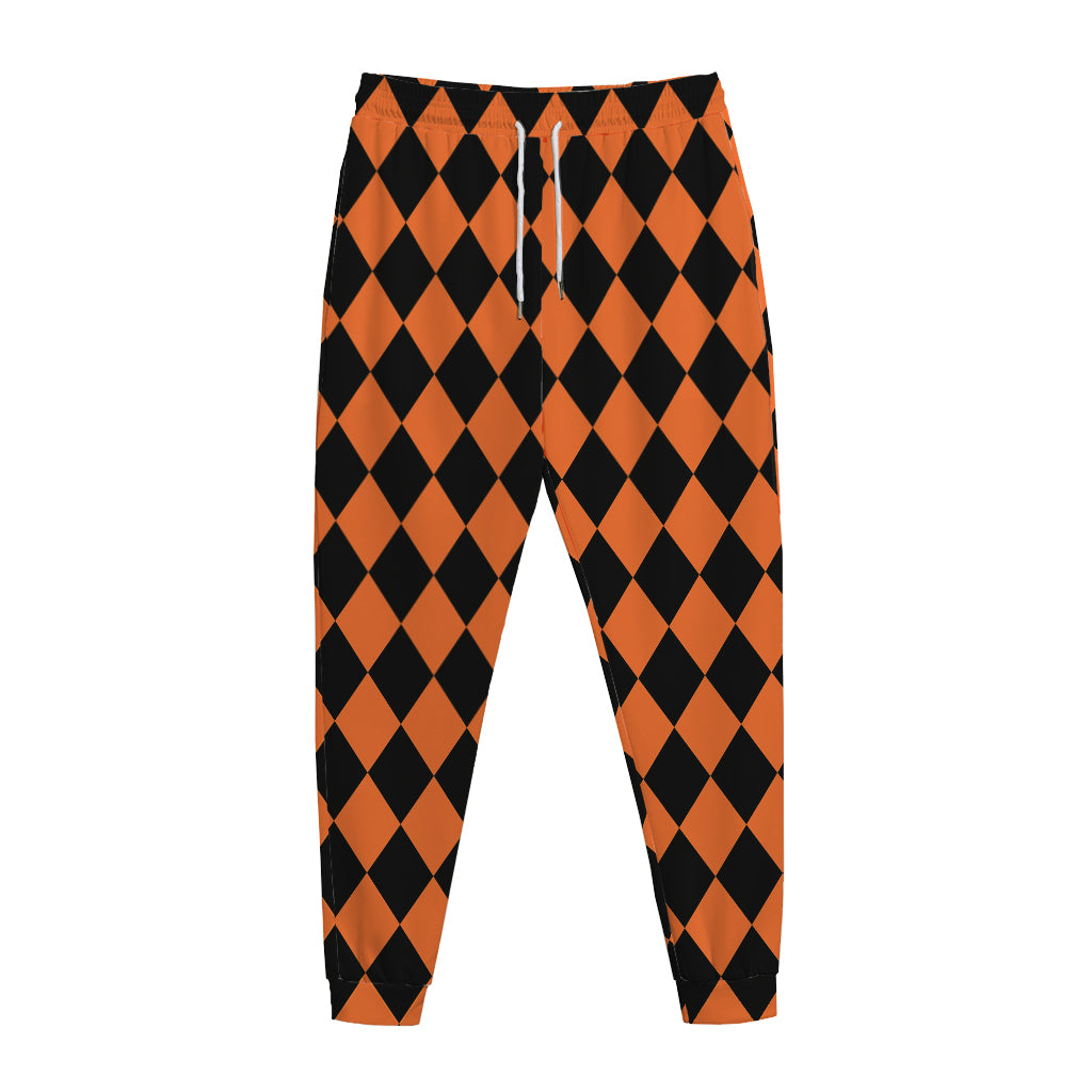 Halloween Harlequin Pattern Print Jogger Pants