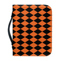 Halloween Harlequin Pattern Print Leather Bible Cover