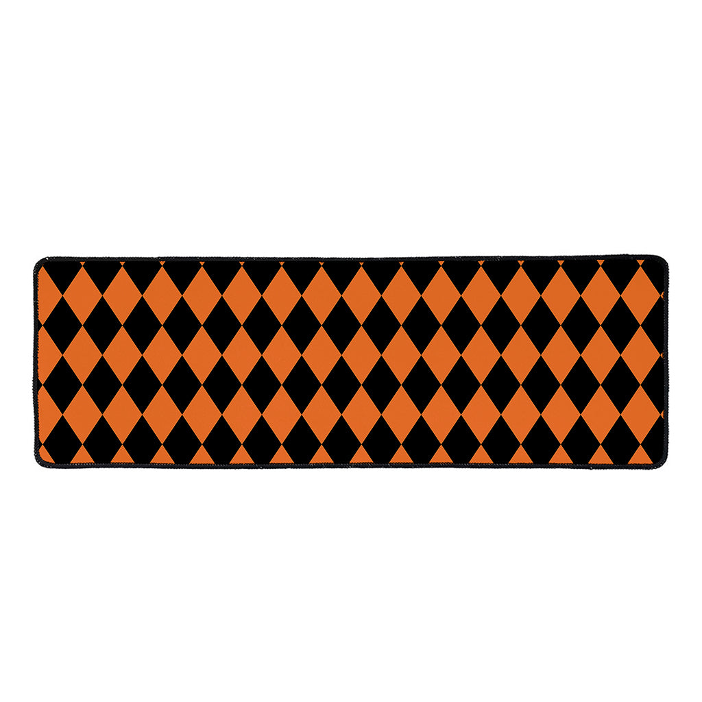 Halloween Harlequin Pattern Print Long Kitchen Mat